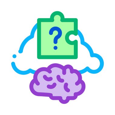 Beyin bulmacası ikonu vektör çizimi çizimi