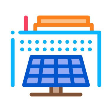 termal güneş istasyonları ikon vektör çizelgesi çizimi