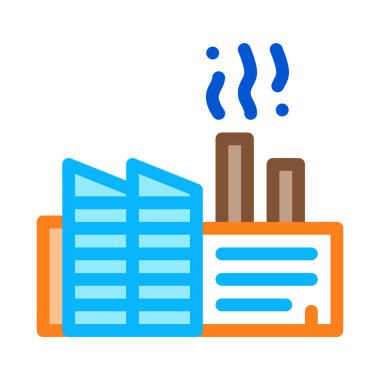 İstasyondaki zararlı maddelerin hava ikonu vektör ana hatlarına boşaltımı