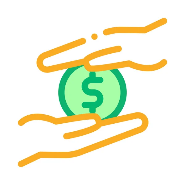 Persoonlijke controle over geld pictogram vector overzicht illustratie — Stockvector