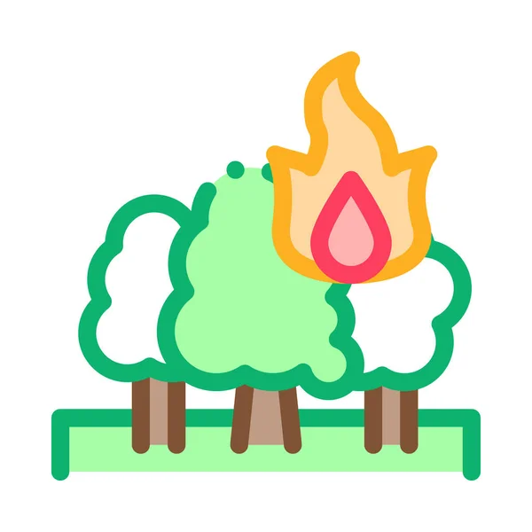 Illustration vectorielle de contour d'icône de feu de forêt — Image vectorielle