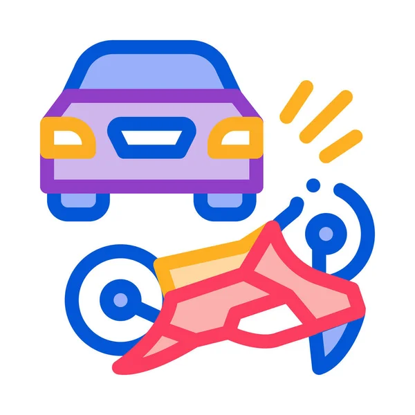 Motorcycle hit by car icon vector outline illustration — Stock Illustration Motorcycle hit by car icon vector outline illustration Stock Vector