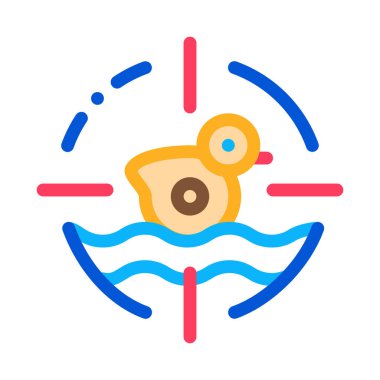 oyuncak ördek vuruşu ikon vektör çizimi çizimi