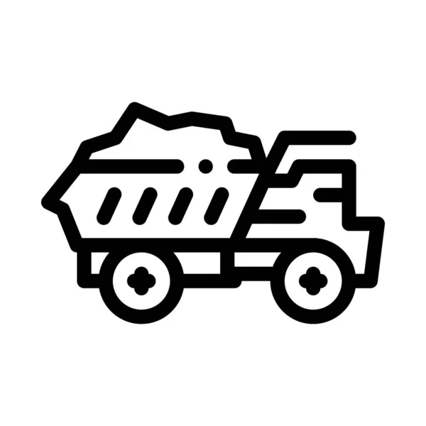 Motorvrachtwagen pictogram vector overzicht illustratie — Stockvector