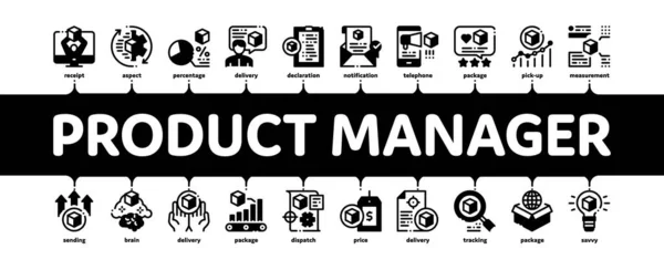 Produkt Manager Arbeit Minimale Infografik Banner Vektor — Stockvektor