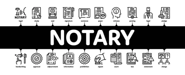 Noter Hizmetleri Minimal Infographic Banner Vektörü — Stok Vektör