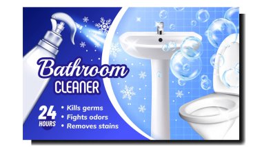Banyo Temizleyici Yaratıcı Reklam Posteri Vektörü