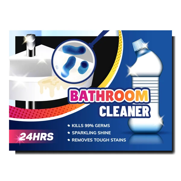 Nettoyant de salle de bain Lumineux Affiche promotionnelle vecteur — Image vectorielle