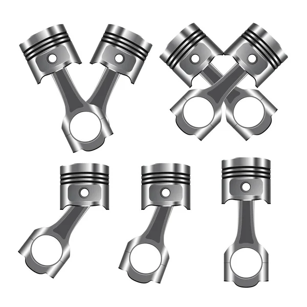 Motor auta Piston, Automobile Detail Set Vector — Stockový vektor