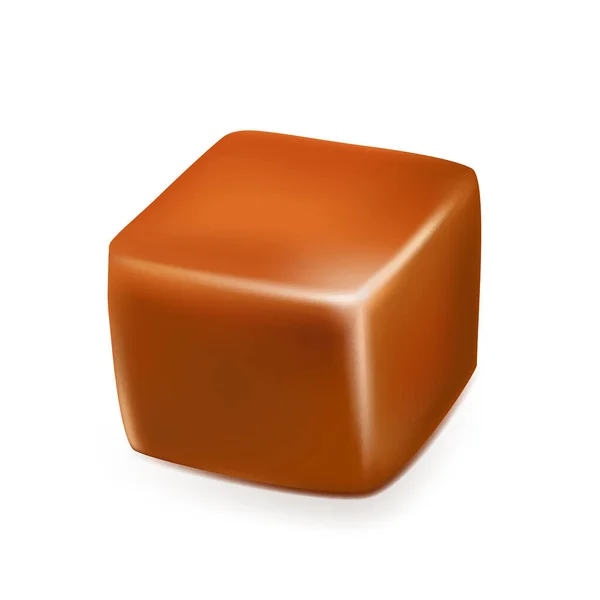 Caramel Toffee Bonbons Délicieux Cube sucré Vector — Image vectorielle