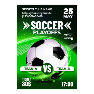 Futbol Sportif Takım Oyunu Flyer Poster Vektörü