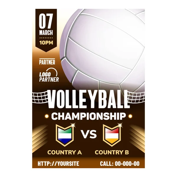 Campeonato Mundial de Voleibol Deporte Poster Vector — Vector de stock