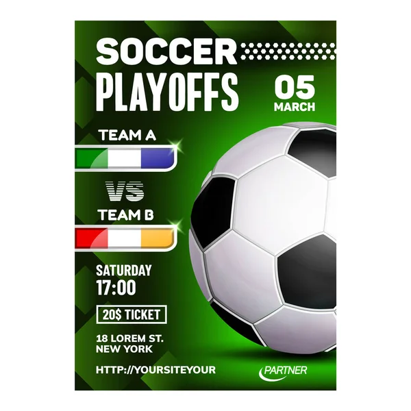 Futebol Futebol Esporte Temporada Game Poster Vector — Vetor de Stock