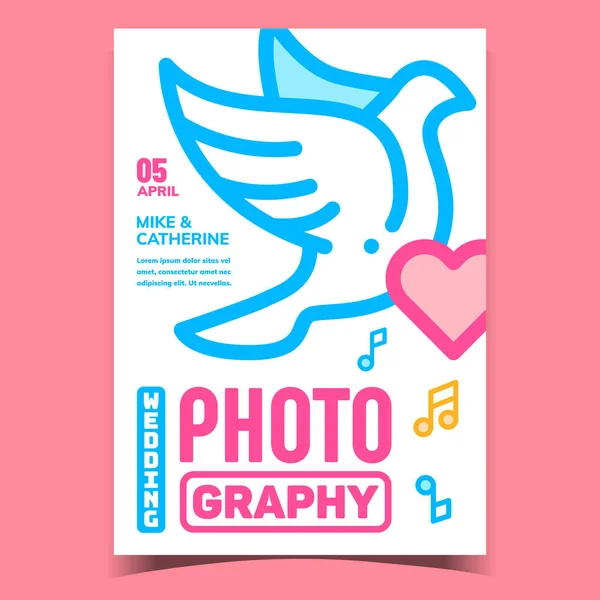 Fotografia de casamento Publicidade Banner Vector Flat Illustration — Vetor de Stock