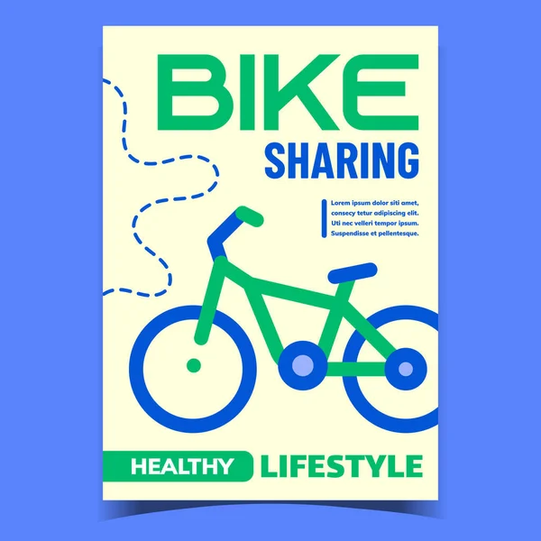 자전거 공유 서비스 광고 배달부 — 스톡 벡터
