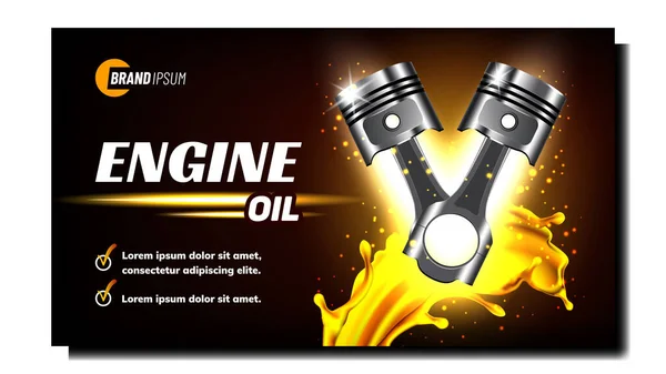 Service de réparation de moteur de voiture Promo Banner Vector — Image vectorielle