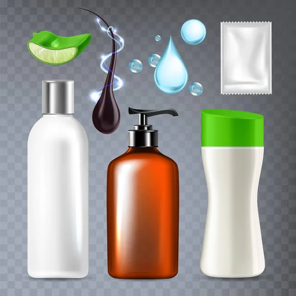 Shampoo, Gel oder Conditioner Collection Set Vector — Stockvektor