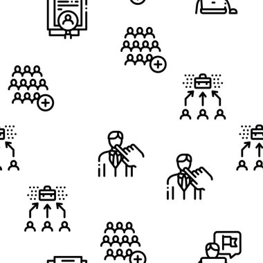 İşe Alma ve Araştırma Çalışanı Kusursuz Desen Vektörü