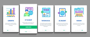 Göçmenlik Mültecileri Bindirme Elementleri Simgeleri Vektörü Ayarladı