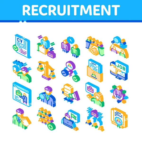 Recruitment and Research Employee Icons Set Vector — Stockvector