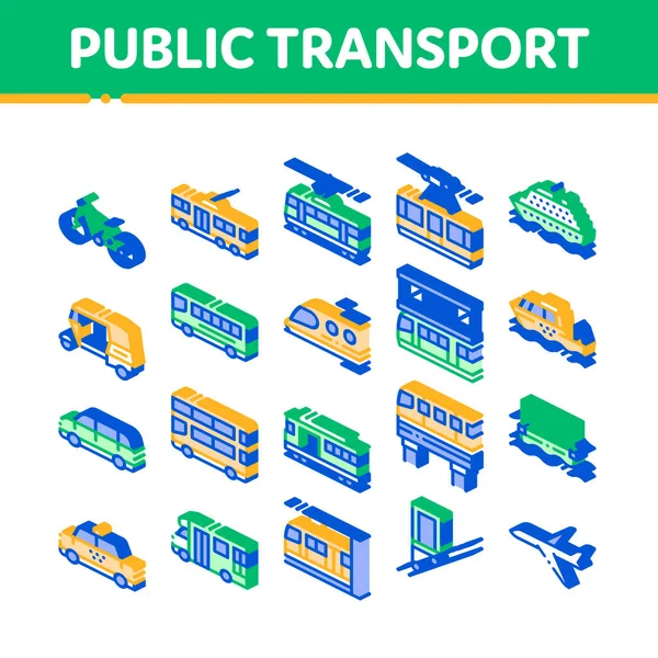 Public Transport Vector Isometric Set — Stock Illustration Public Transport Vector Isometric Set Vector Graphics