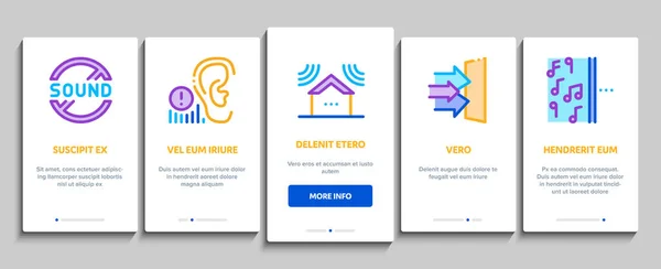 Soundproofing Building Material Onboarding Elements Icons Set Vector — Stock Illustration Soundproofing Building Material Onboarding Elements Icons Set Vector Royalty Free Stock Illustrations