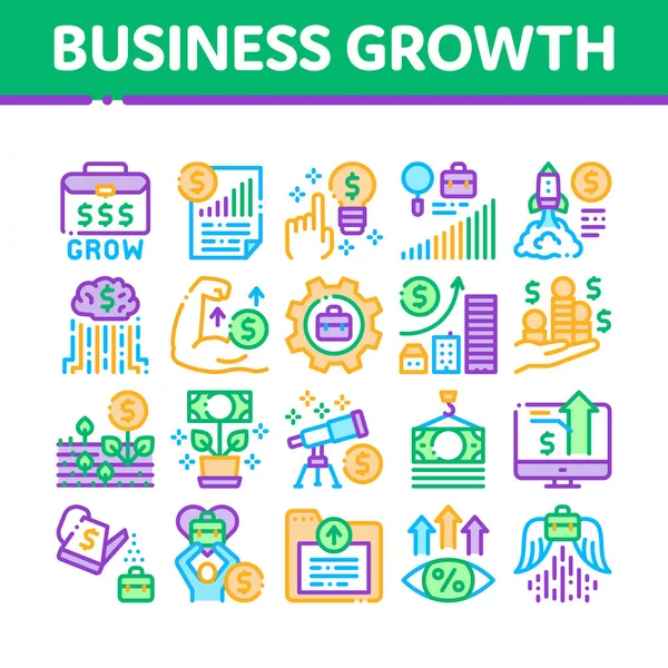 Знаки роста и управления бизнесом устанавливают вектор — стоковый вектор
