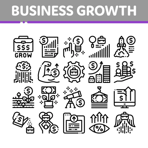 Знаки роста и управления бизнесом устанавливают вектор — стоковый вектор