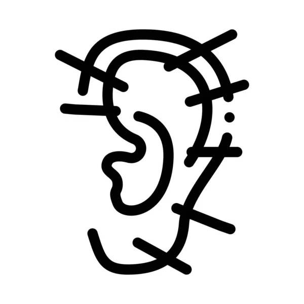 Иллюстрация векторного контура иконки уха — стоковый вектор