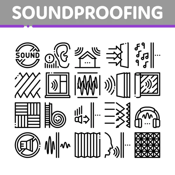 Soundproofing Building Material Icons Set Vector — Stock Illustration Soundproofing Building Material Icons Set Vector Vector Graphics