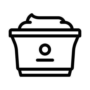 Plastik bardak yoğurt ikonu vektör taslağı çizimi