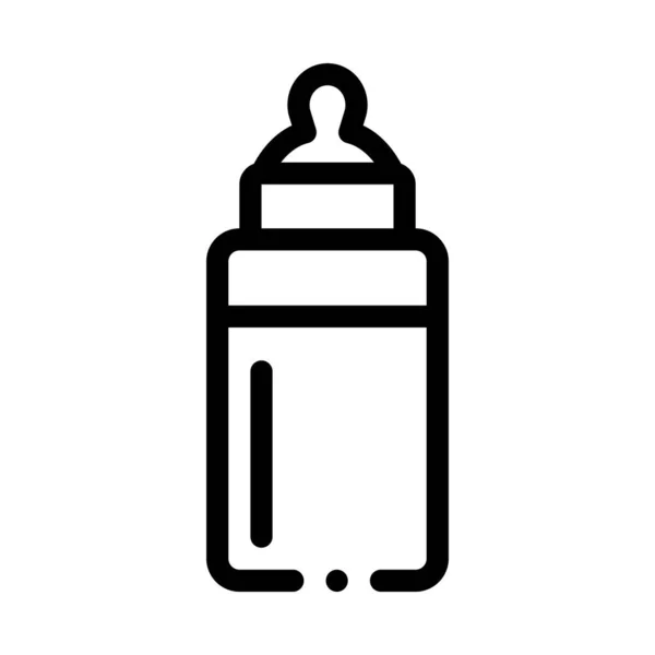 Babyflasche mit Milchsymbol Vektor Umriss Illustration — Stockvektor