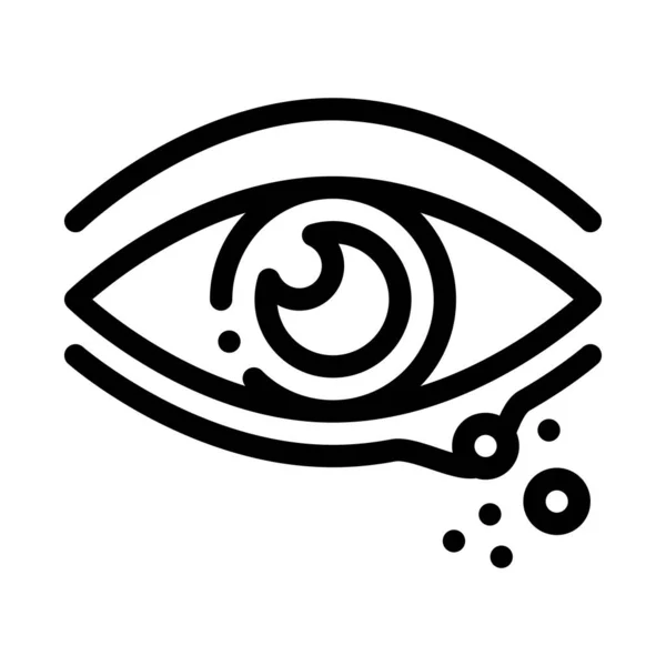 Ausschlag in der Nähe Auge Symbol Vektor Umriss Illustration — Stockvektor