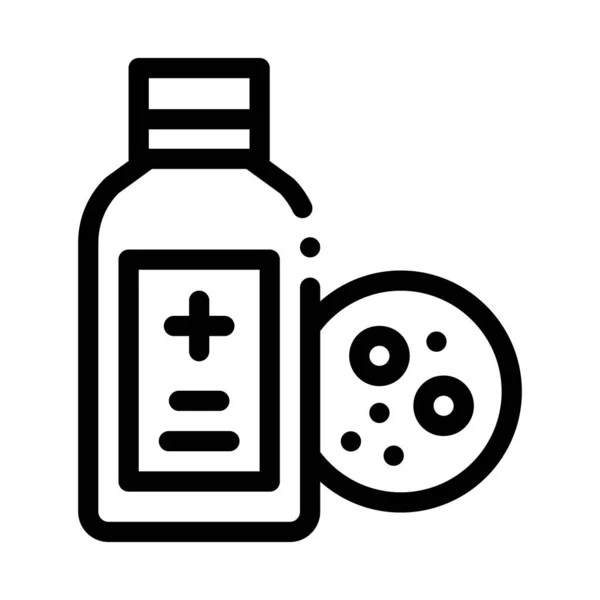 Медицинская бутылка для иллюстрации векторного контура иконы дерматита — стоковый вектор