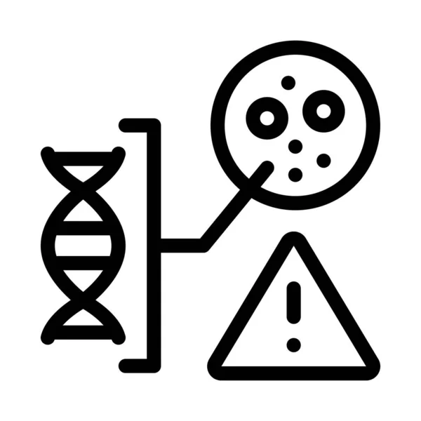 Illustrazione del profilo vettoriale dell'icona del problema della pelle del DNA del sangue — Vettoriale Stock