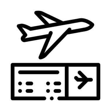 uçak bileti ikonu vektör özeti çizimi