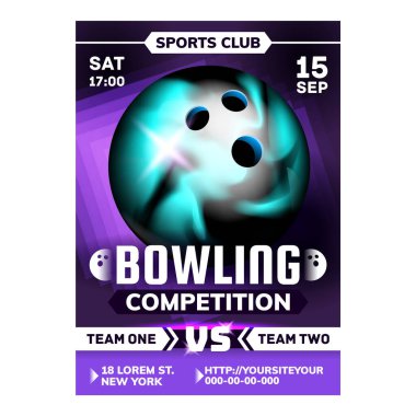 Vurulan Hedef Dokuz için Bowling Topu Poster Vektörü
