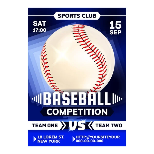 Baseball Bat And Ball Sport gry plakat Vector — Wektor stockowy