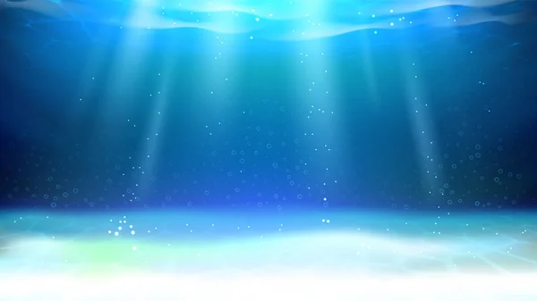 Podvodní akvárium Sluneční světlo a bubliny vektor — Stockový vektor