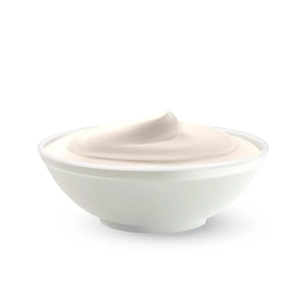 Yogurt Dairy Cream Homemade Dessert Food Vector — Stock Vector
