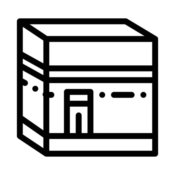 Kaaba-Schrein Ikone Vektor Umriss Illustration — Stockvektor