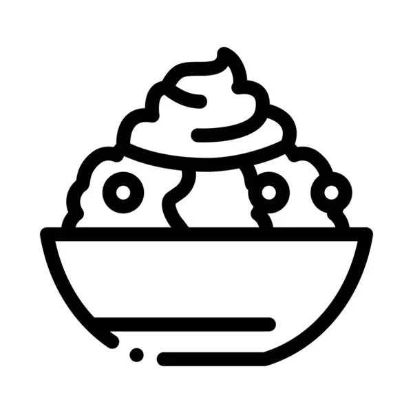 Mayonesa ensalada icono vector esquema ilustración — Archivo Imágenes Vectoriales