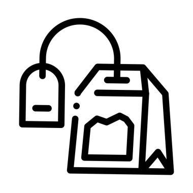 çay poşetleri ikon vektör özeti çizimi