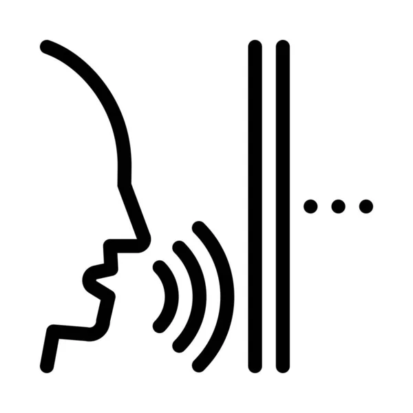 Ljud som kommer från person ikon vektor kontur illustration — Stock vektor