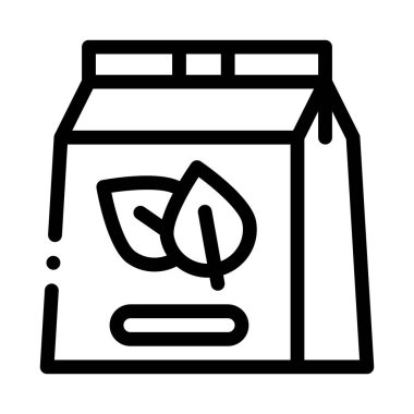 yeşil çay poşeti ikon vektör çizelgesi çizimi