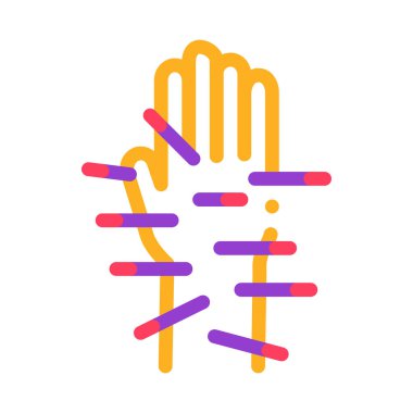 akupunktur elleri simge vektör taslağı çizimi