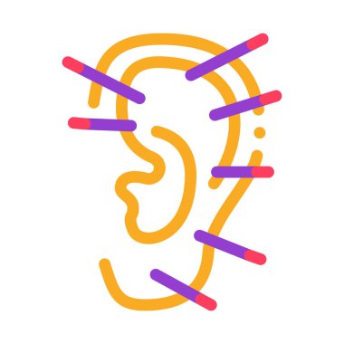 Kulak akupunktur simgesi vektör taslağı çizimi