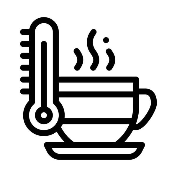 Teetasse Temperatur Symbol Vektor Umriss Illustration — Stockvektor