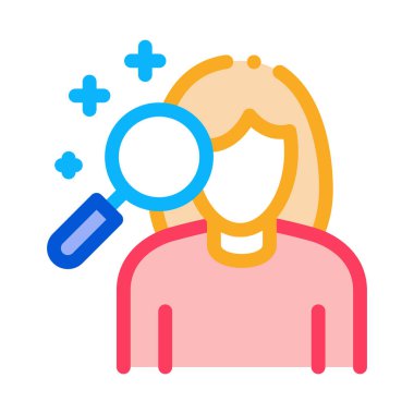 Kadın ikon vektör anahatları üzerine dermatolojik çalışmalar