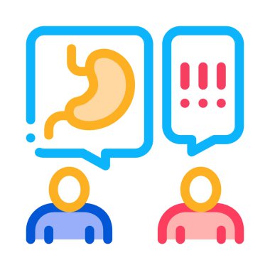 Gastroenterolog doktor danışma ikonu vektör özeti çiziminde kabul